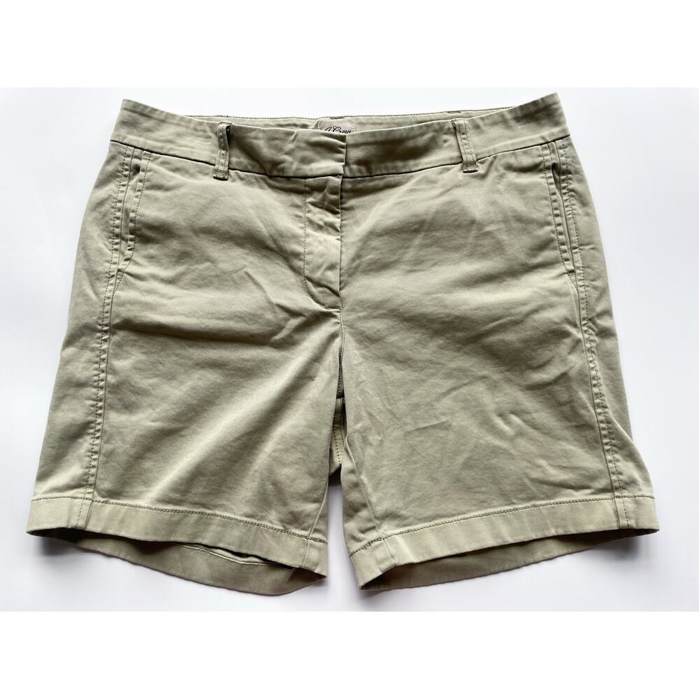 Women's J.Crew Light Green Chino Shorts 6.5" Inseam Size 10